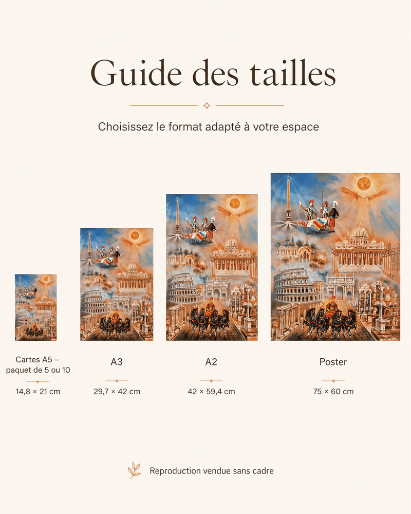Guide des formats A5 A3 A2 poster pour reproduction Jean Daprai
