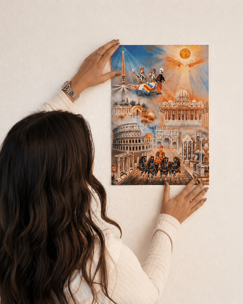 Tableau chrétien Jean Daprai reproduction officielle d’art sacré présenté au mur